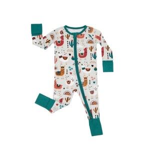Little Sleepies Llama Love Bamboo Zippy Pajamas 3T | Convertible Footie Sleeper